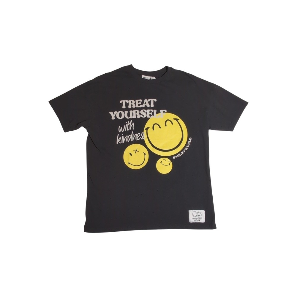 Smiley‎ World Treat Yourself With Kindness Graphic T-Shirt Black XS